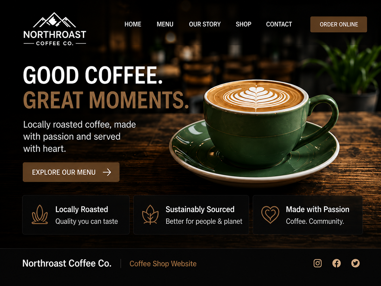 North Roast Coffee Co. website