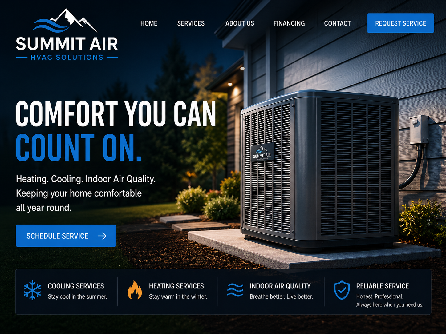 Summit Air HVAC website